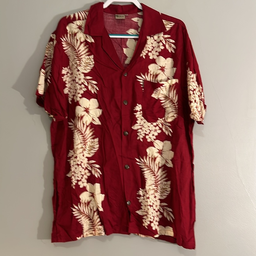 EUC red, cream & tan In Gear Hawaiian shirt size XL